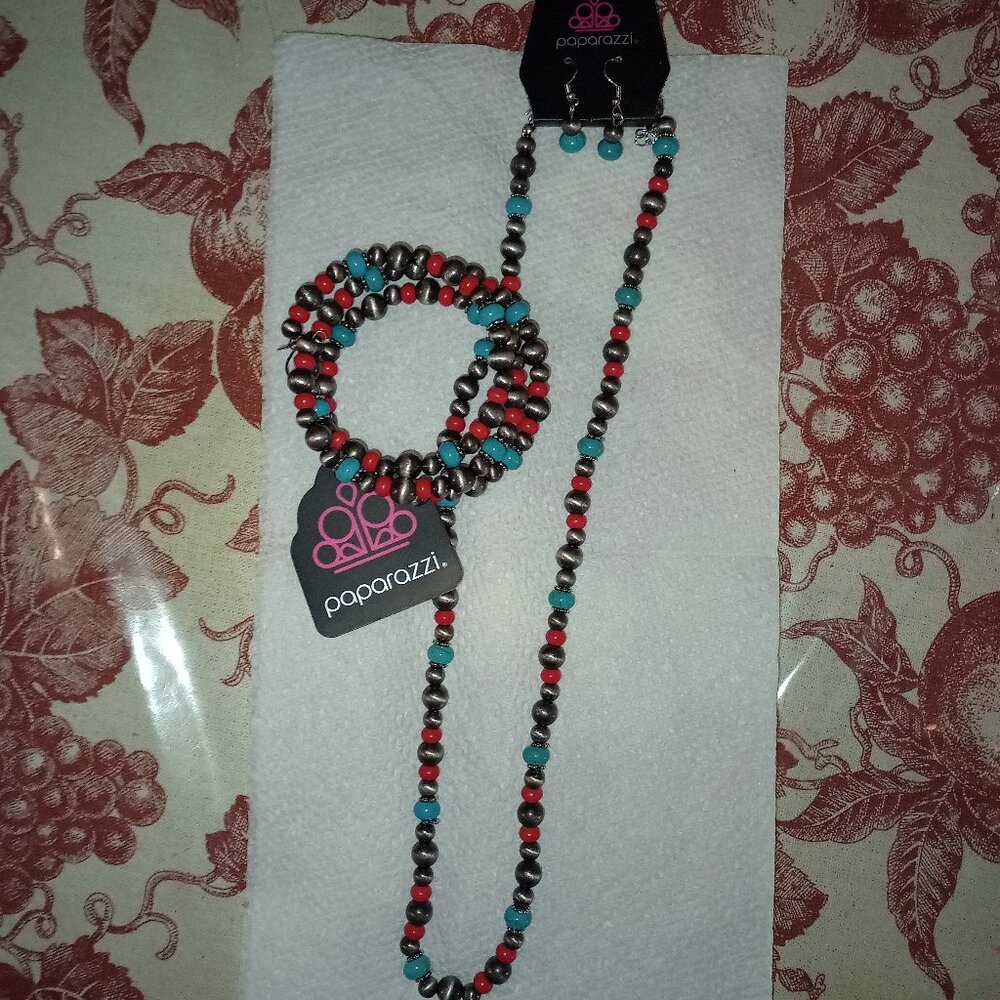 Red & Turquoise Necklace Set